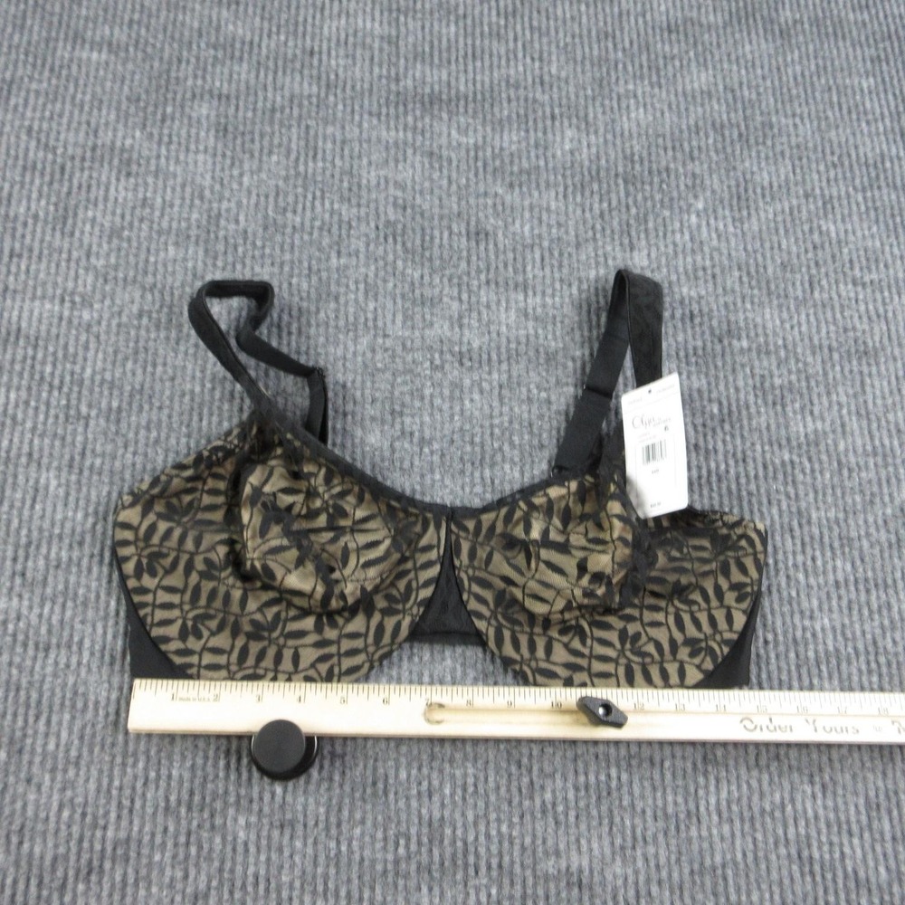 Olga By Warners Bra Womens 44D Black Minimizer Lace Underwire Unlined NWT